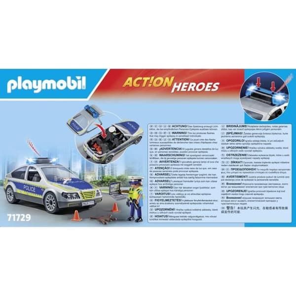 PLAYMOBIL 71729 Polisbil med siren och varningsljus, Action Heroes, Poliser, 24 delar, Från 4 år