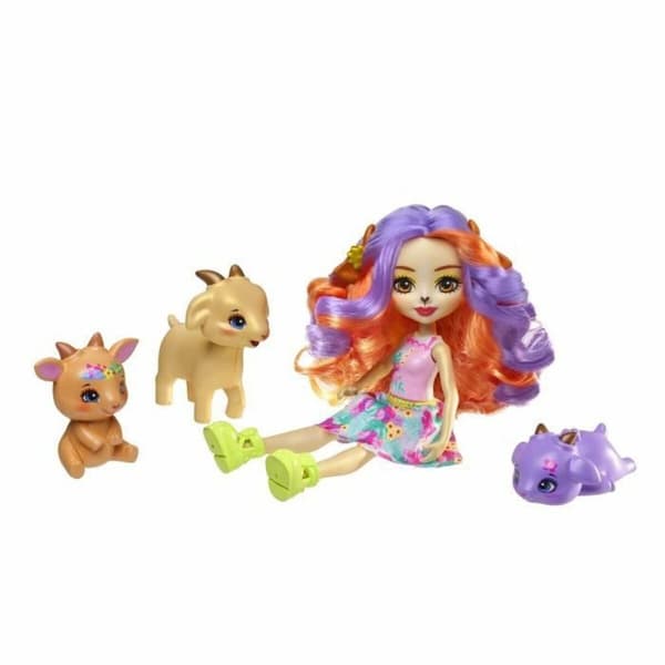 Babydukke med tilbehør Enchantimals Golita Goat Family