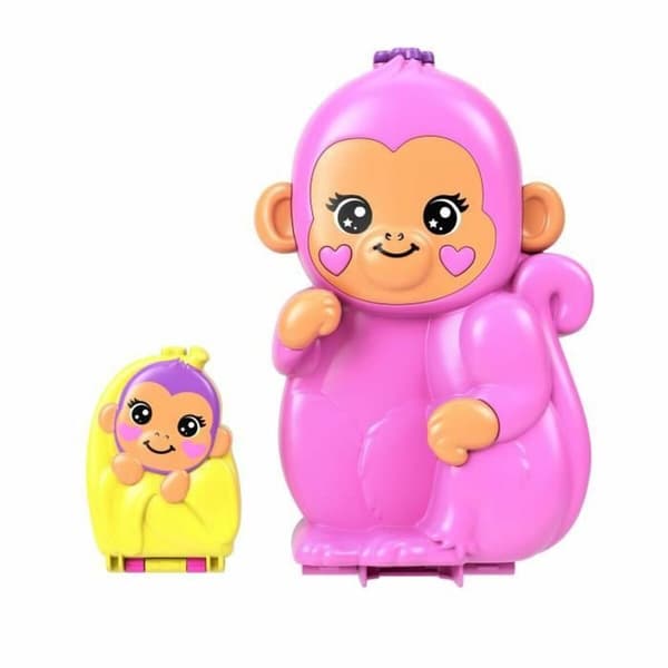 Babydocka med tillbehör Polly Pocket Mommy Monkey and Baby