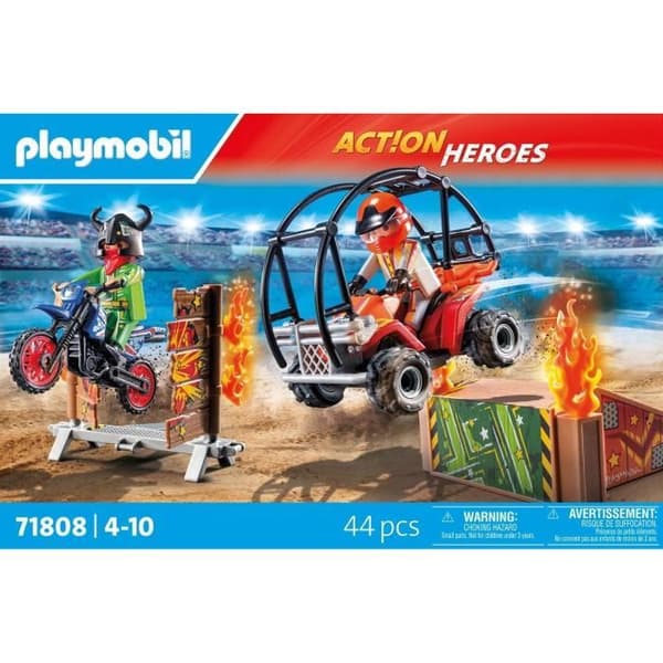 PLAYMOBIL 71808 Duon av stuntmän med fyrhjuling och motorcykel