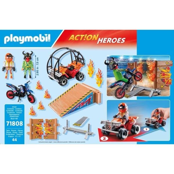 PLAYMOBIL 71808 Duon av stuntmän med fyrhjuling och motorcykel