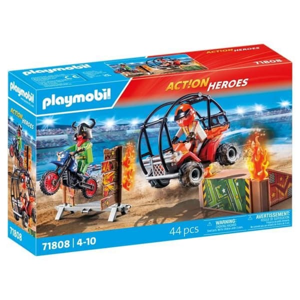 PLAYMOBIL 71808 Duon av stuntmän med fyrhjuling och motorcykel