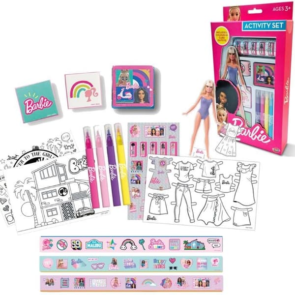 Barbie kreativt set, skapa outfitter + pennor