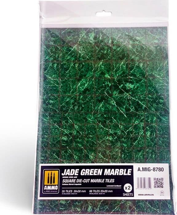 Accessoire till figuriner Vallejo - 2019096 - Ammunition: Jadegrön marmor - Fyrkantiga marmorplattor (2)
