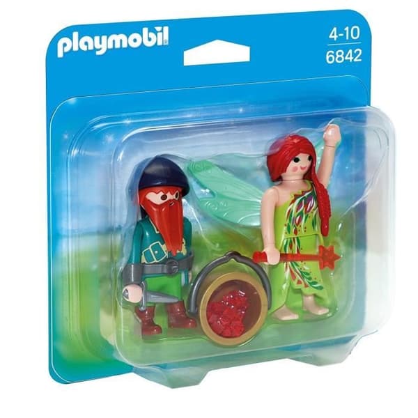 PLAYMOBIL - Fairy and Forest Dwarf - Modell 6842 - Blandat - Från 4 år