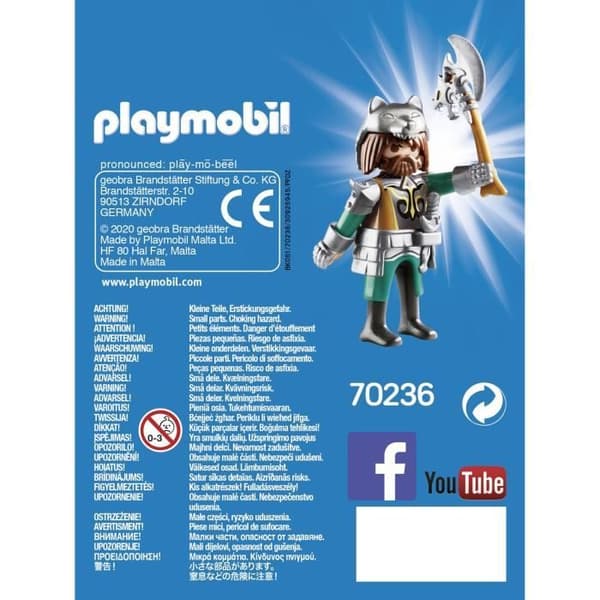 PLAYMOBIL - Knights - Playmobil Friends - Wolf Warrior med rustning, svärd, yxa och varghjälm