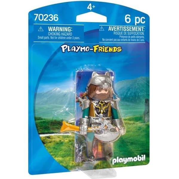 PLAYMOBIL - Knights - Playmobil Friends - Wolf Warrior med rustning, svärd, yxa och varghjälm