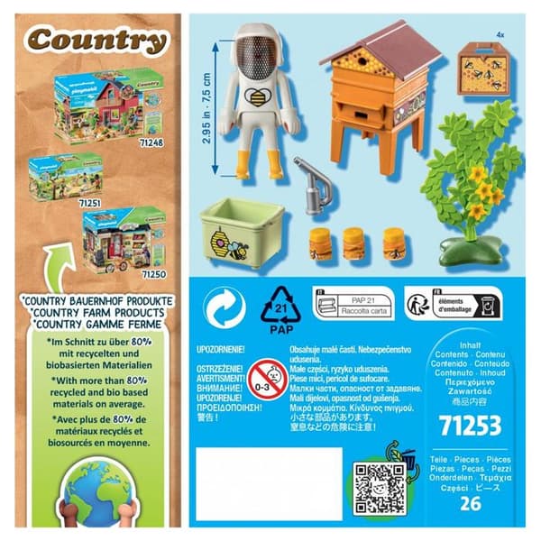Playmobil - PLAYMOBIL - 71253 Landsbiodlare med bikupa - Barn - Röd - 26 stycken