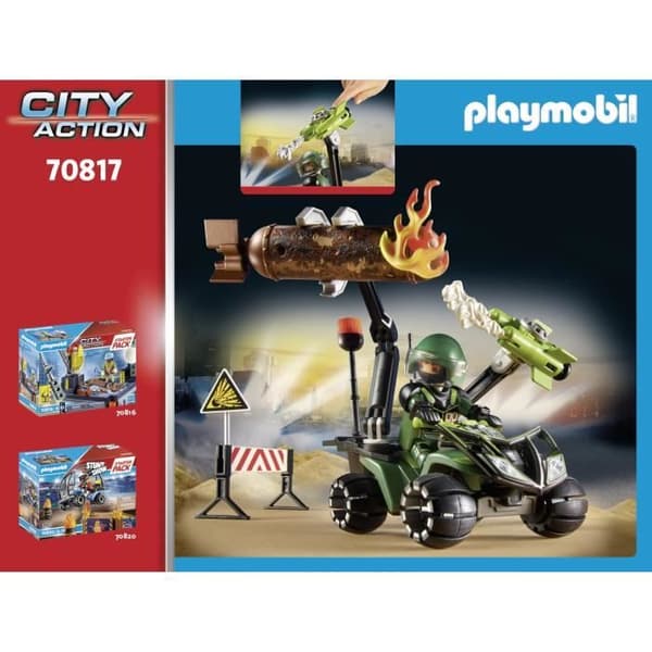 PLAYMOBIL - City Action - Startpaket för polis och minsvepare - Fyrhjuling och tillbehör ingår