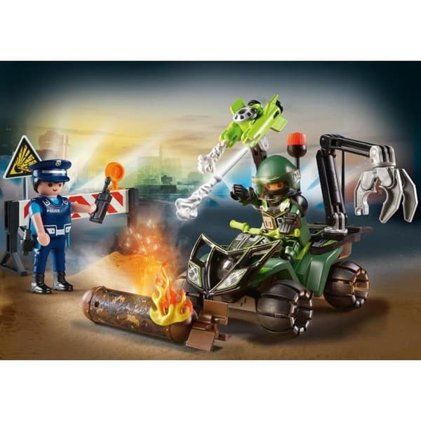 PLAYMOBIL - City Action - Startpaket för polis och minsvepare - Fyrhjuling och tillbehör ingår