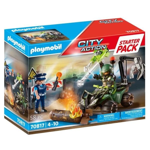 PLAYMOBIL - City Action - Startpaket för polis och minsvepare - Fyrhjuling och tillbehör ingår