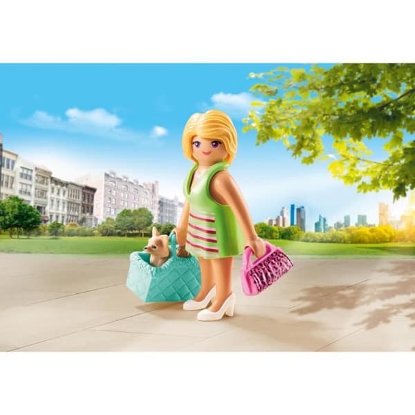 PLAYMOBIL - City Life - Playmobil Friends - Kvinna med chihuahua - Transportabel överallt
