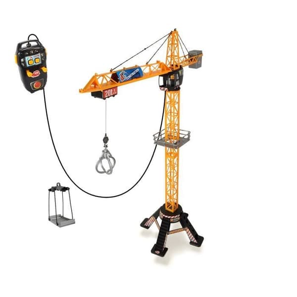 Trådstyrd kran 120cm - DICKIE TOYS - Offentliga arbeten - Roterar 350° - Tillbehör ingår