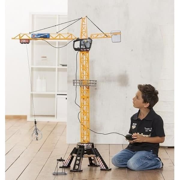Trådstyrd kran 120cm - DICKIE TOYS - Offentliga arbeten - Roterar 350° - Tillbehör ingår
