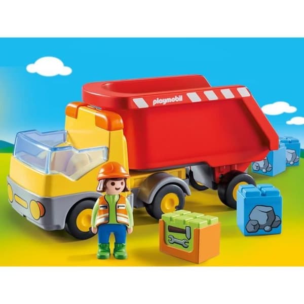 PLAYMOBIL 1.2.3 dumper - Leksak för barn från 18 månader och uppåt
