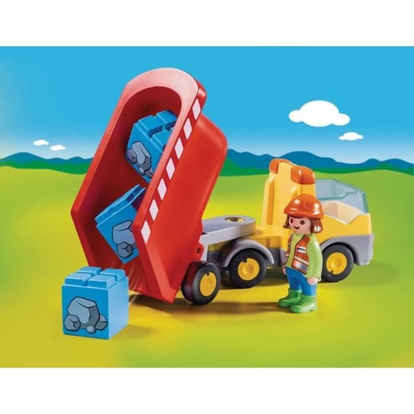 PLAYMOBIL 1.2.3 dumper - Leksak för barn från 18 månader och uppåt