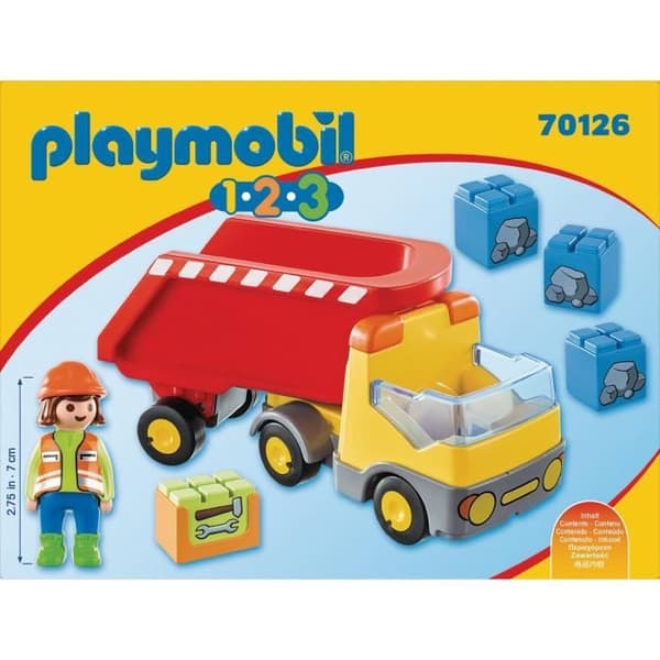 PLAYMOBIL 1.2.3 dumper - Leksak för barn från 18 månader och uppåt