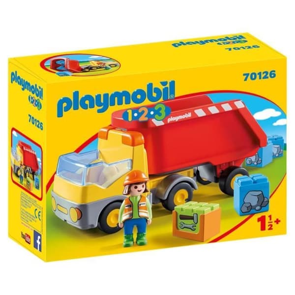 PLAYMOBIL 1.2.3 dumper - Leksak för barn från 18 månader och uppåt