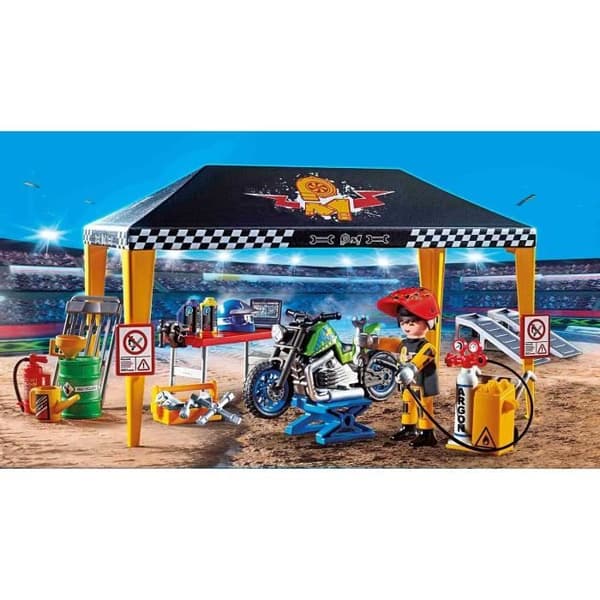 PLAYMOBIL - 70552 - Stuntshow Repair Workshop - Flerfärgad - Blandad - 49 stycken