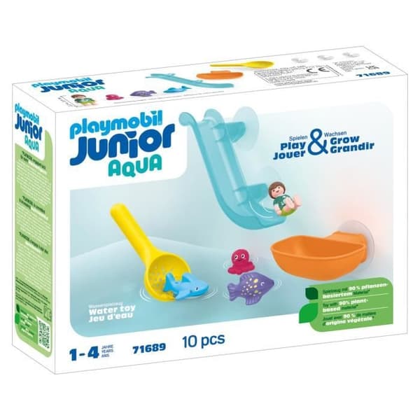 PLAYMOBIL Junior 71689 Vattenrutschbana och marina djur, Badleksak, Från 18 månader