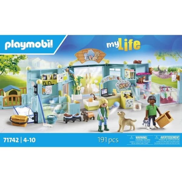 PLAYMOBIL 71742 Djurhotel, djurskötare, hundar och katter, My Life, 191 delar, Från 4 år