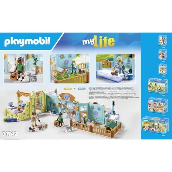 PLAYMOBIL 71742 Djurhotel, djurskötare, hundar och katter, My Life, 191 delar, Från 4 år