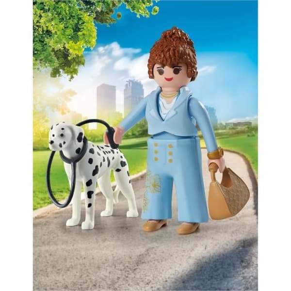 PLAYMOBIL 71736 Affärskvinna med handväska och sin dalmatiner, My Life, 8 delar, Från 4 år