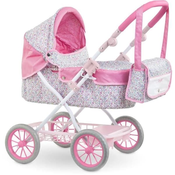 Babydockatillbehör - COROLLE - Blommig barnvagn - för 36 till 52 cm babydockor - från 3 år