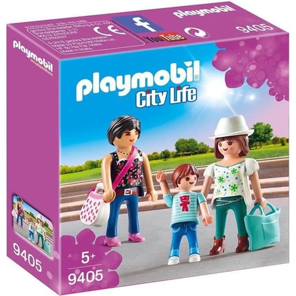 PLAYMOBIL 9405 - City Life - Kvinnor med barn - Innehåller 3 tecken, 2 väskor, 1 hatt