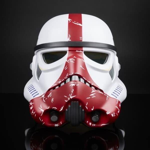 premium elektronisk hjälm Incinerator Stormtrooper, rollspelartikel, Star Wars The Black Series-kollektion, The Mandalorian