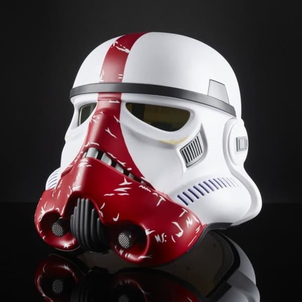 premium elektronisk hjälm Incinerator Stormtrooper, rollspelartikel, Star Wars The Black Series-kollektion, The Mandalorian