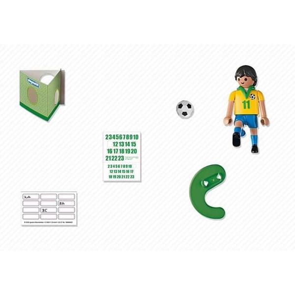 PLAYMOBIL - Spelare Brasilien - Rörlig skjutben - Blandat - Från 5 år