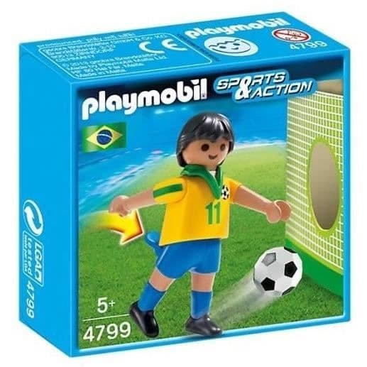 PLAYMOBIL - Spelare Brasilien - Rörlig skjutben - Blandat - Från 5 år