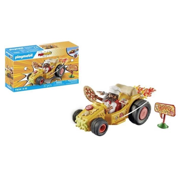 Playmobil 71634 - Pizzaiolo Kart - Infällbar motor - 1 karaktär - 36 tillbehör - Flerfärgad