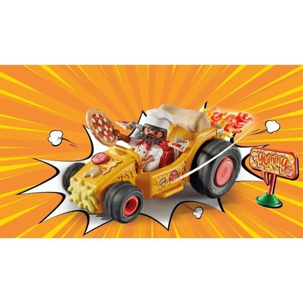 Playmobil 71634 - Pizzaiolo Kart - Infällbar motor - 1 karaktär - 36 tillbehör - Flerfärgad
