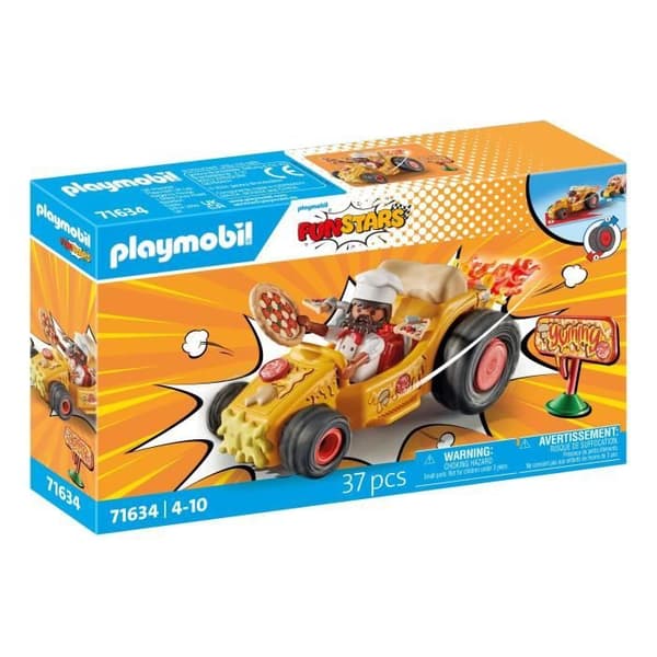 Playmobil 71634 - Pizzaiolo Kart - Infällbar motor - 1 karaktär - 36 tillbehör - Flerfärgad