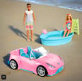 Miniatyrbild 3 av 11: Barbie Playset Beach Dolls Gift Set with Convertible Car