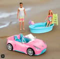Miniatyrbild 1 av 11: Barbie Playset Beach Dolls Gift Set with Convertible Car