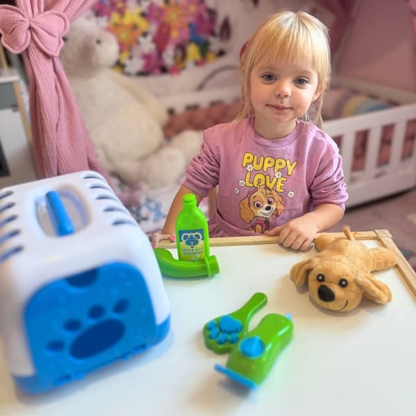 WOOPIE Little Vet Set Hundtransportvagn 6 st.