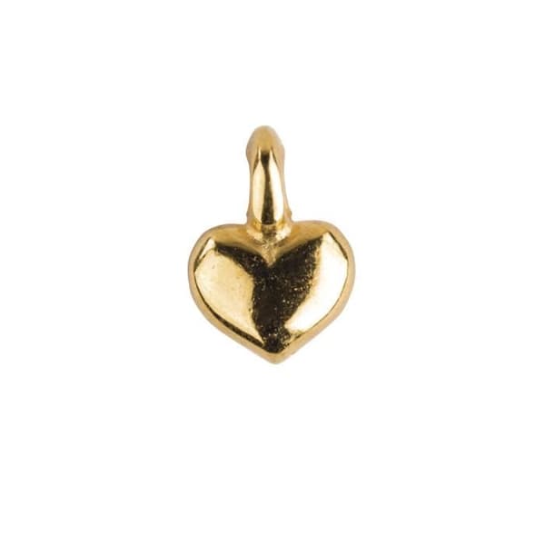 Mini metallhängen Hjärta, guld, 7x5mm, tab-bag 6st