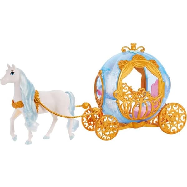 Askungens vagn - MATTEL - Disneyprinsessor - Gyllene detaljer - Vit häst - Från 3 år
