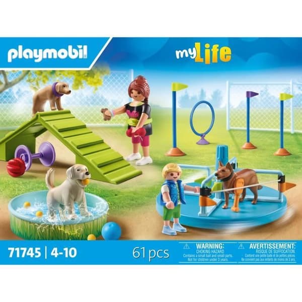PLAYMOBIL 71745 Hundelekplats, barn och pedagog, My Life, 61 delar, Från 4 år