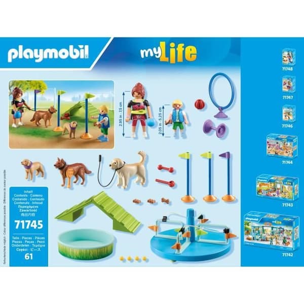 PLAYMOBIL 71745 Hundelekplats, barn och pedagog, My Life, 61 delar, Från 4 år