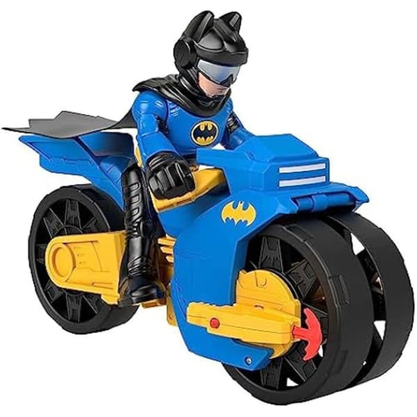 Batman XL-figur med Batcycle XL - Fisher-Price - Imaginext DC Super Friends - Projektilkastare - Ledad