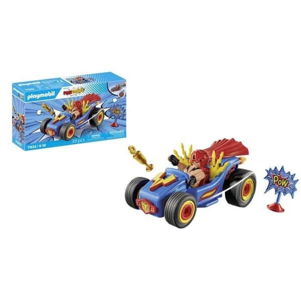Playmobil - 71632 - Funstars Wrestler and Kart - 39 stycken - Tillbehör ingår - För barn från 4 år och uppåt