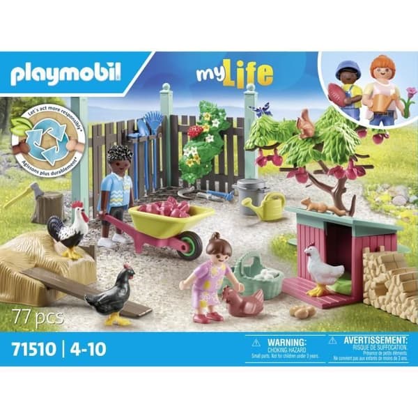 PLAYMOBIL 71510 Hönshus och trädgård, My Life, 77 stycken, från 4 år och uppåt