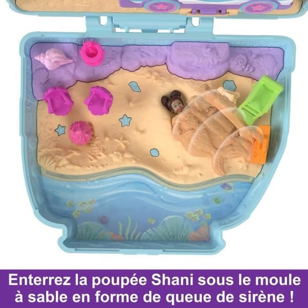 Polly Pocket-Puppy på Beach-Box och figurer, reseleksak HRD36