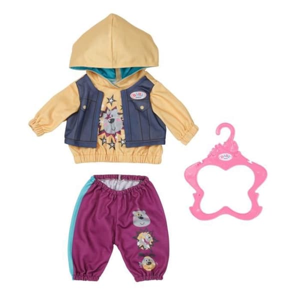 Set med dockkläder - ZAPF CREATION - BABY BORN OUTFIT MED HOODY (832615) - Flerfärgad - 3 år - Girl