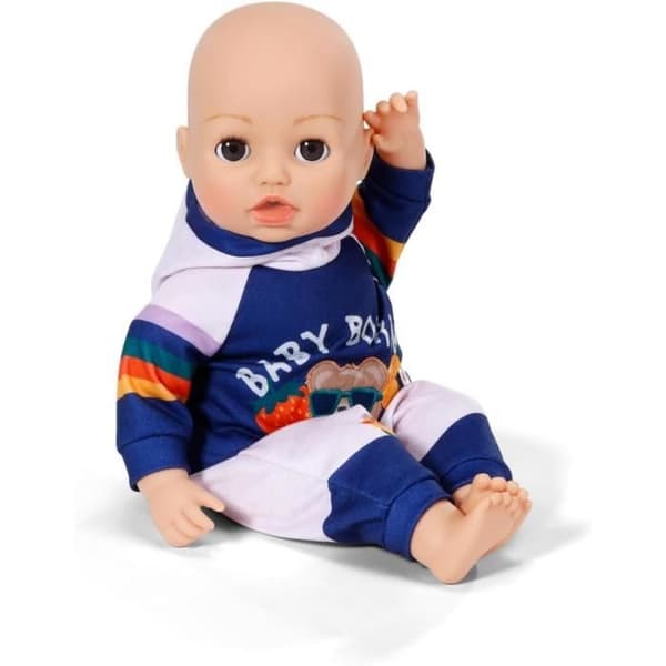 Joggingkombination - ZAPF CREATION - BABY born - Blå och vit - Regnbågärm - Björn mönster