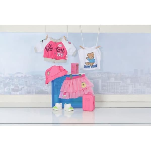 Reseväskor - Zapf Creation - BABY born Deluxe - 43 cm - Jacka, t-shirt, tyllkjol - Inkluderade tillbehör